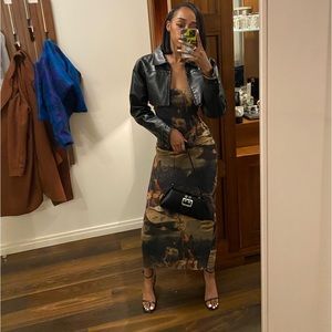 Zara Printed Tulle Dress